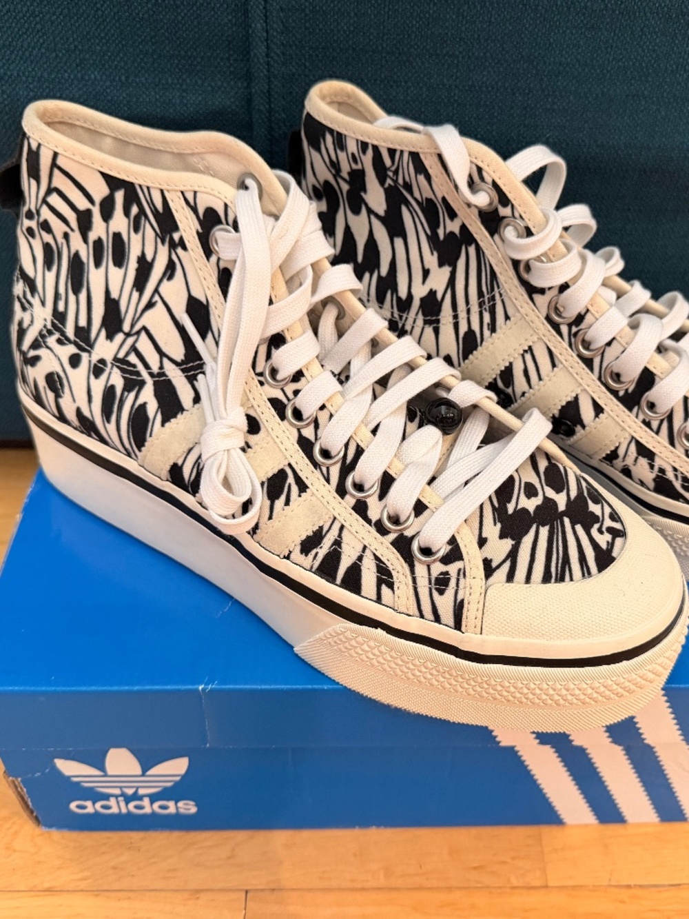 limited edition Adidas Nizza Platform high top sneakers